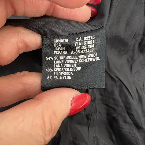 Escada Sz 36 US 6 Blazer Jacket Margaretha Ley Wool Silk Black Check One Button