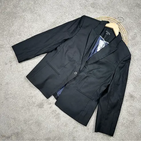J.Crew NWT  Women’s Alexandra Blazer Lined Classic Stretch Linen Blend Black 20