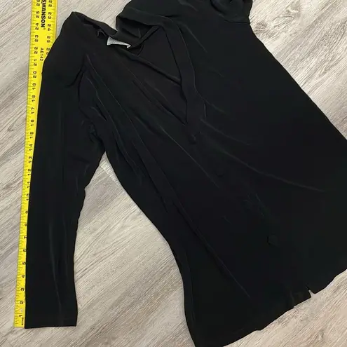 Unique By V. Virella Black Button Front Silky Cardigan Size Large