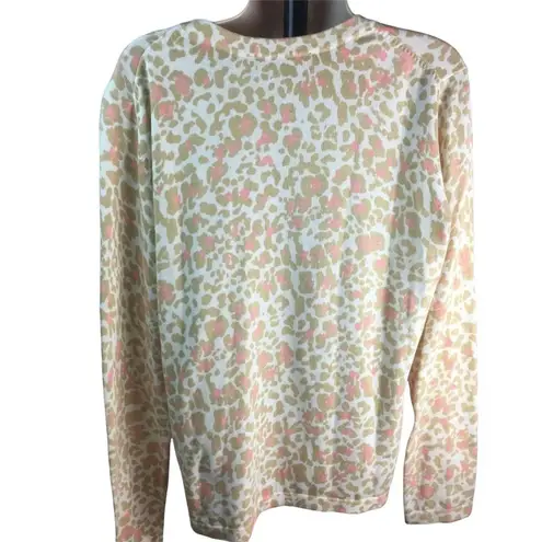 Chadwick's Womens Chawicks Button Up Cardigan u Knit Long sleeve Sweater u Size Large Pink