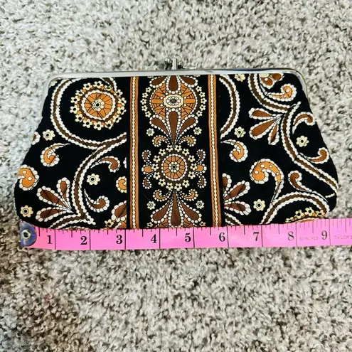 Vera Bradley  Snap Wallet Clutch Bag Cafe Latte Silver Hardware NWOT