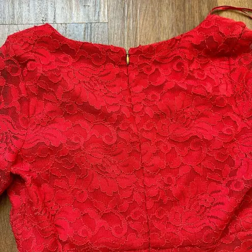 Thalia Sodi Women's Lace Sheath Dress Red Size Small