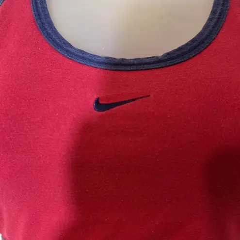 Nike  Vintage 1990s Blue and Red Racerback Sports Bra Medium 8-10