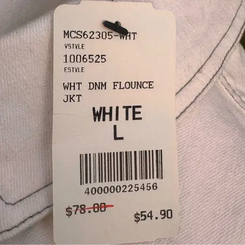 Baccini Denim and Lace White Western Jacket