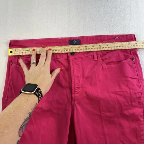 NYDJ Women's 14 Ankle Jeans Bright Pink Watermelon Cropped Stretch Lift Tuck