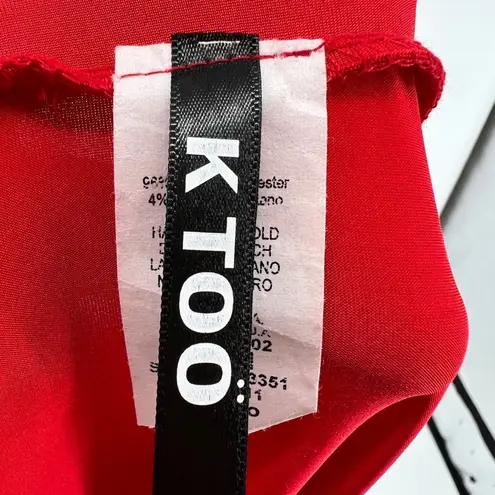 K Too Halter High Leg Slit Jersey Maxi Dress Red Size Large NWT