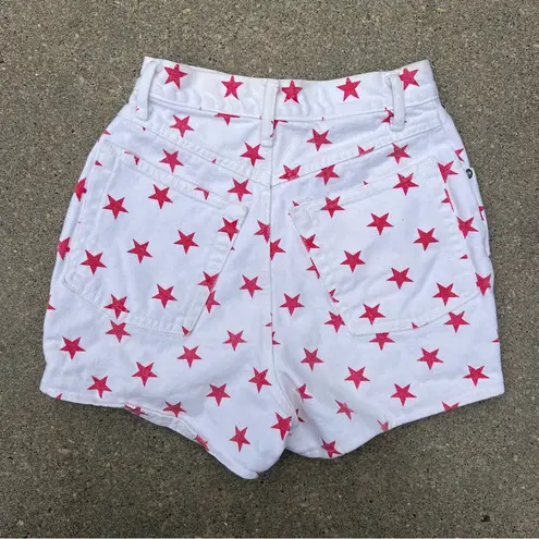 Vintage 90s Mixed Blues America Fourth of July Star Spangled Jean Shorts Size 23