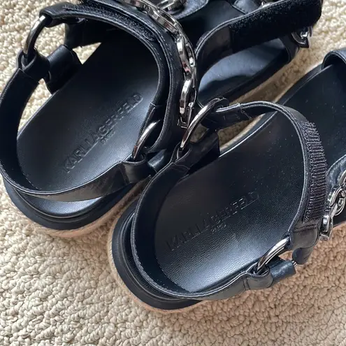Karl Lagerfeld size 6 Palma Espadrille Grunge Platform Sandals