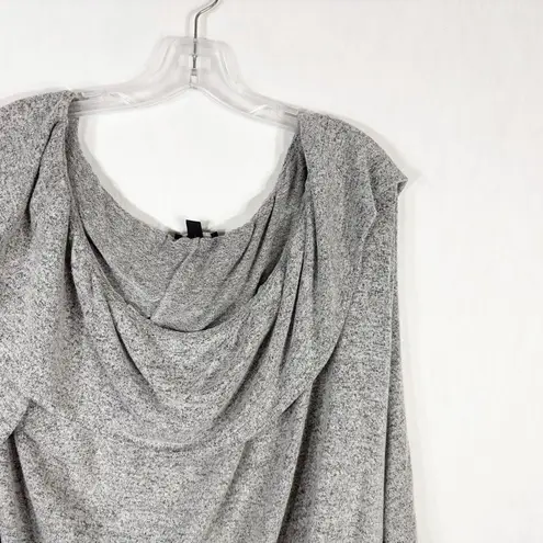 Lane Bryant  Plus Size 22‎ 24 Top Gray Knit Off Shoulder Banded Sweater 463