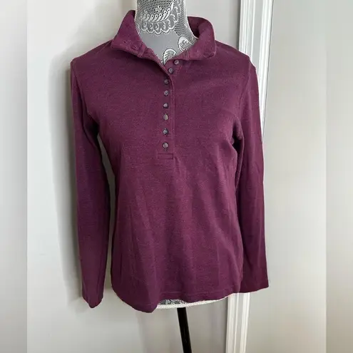 Natural Reflections Women Pink/Purple Henley Pullover Cotton Blend Small petite