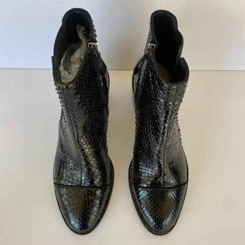 Alexandre Birman NEW Margareth Black Python Chelsea Bootie Size 40.5 (US 10)
