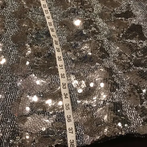 Dave and Johnny Vintage Silver Sleeveless Sequin Cocktail Dress 1980’s Sz 10