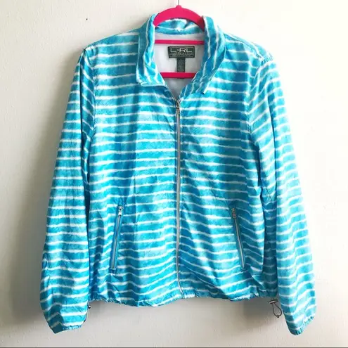 Ralph Lauren Lauren  Windbreaker Blue White Stripes