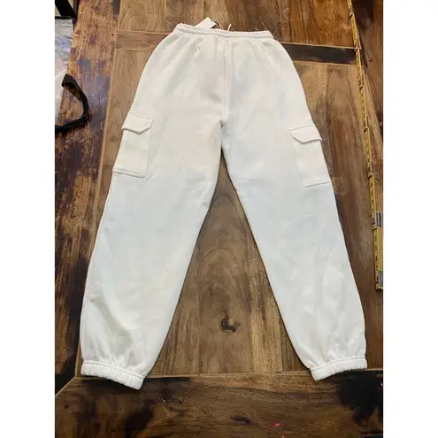 Z Supply  White Drawstring Casual Cargo Jogger Pant Size Small