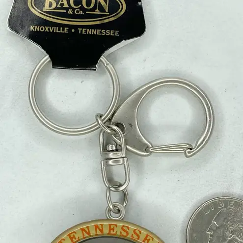 Bacon & Co Tennessee Volunteers Spinning Football Keychain Keyring Silver