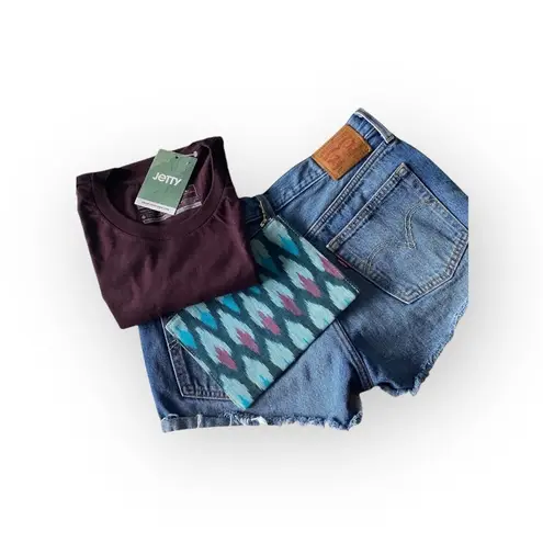 new Jetty ☀︎︎ Super Soft Skullhouse Surfer Tee T Shirt☀︎︎ Oxblood Purple ☀︎︎ XL