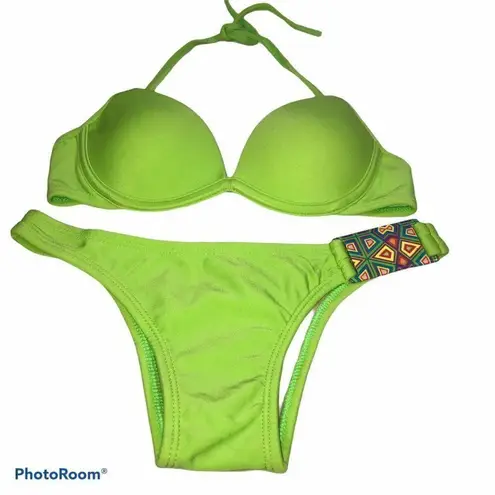 Brazilian Size Small Green Low Rise Bikini Set. New With Tags