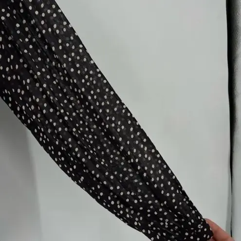 Part Two Women's Long Sleeve Dotted Tunic Blouse Black White Size 36
