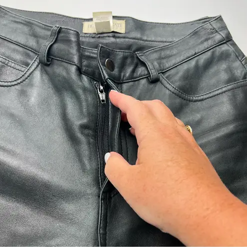 Hugo Buscati Faded Black Leather Pant Womens Size 4 Lined Pockets Zipper *FLAWS - Image 14