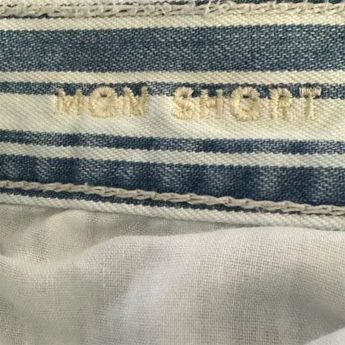 American Eagle American‎ Eagle Women's Blue Striped Denim Shorts Size 4 Mom Style Cuffed Hem