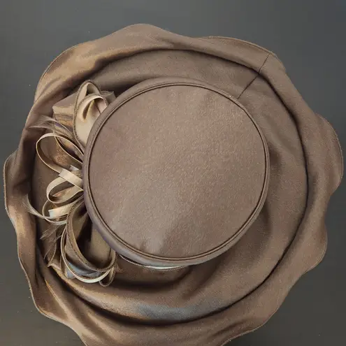 Giovannio New York Women’s Satin Hat in Brown and Taupe One Size NWT