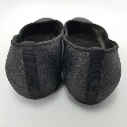 Nina The Touch Of Womens Shimmery Glitter Ballet Flats Shoes Black Slip On 8 X