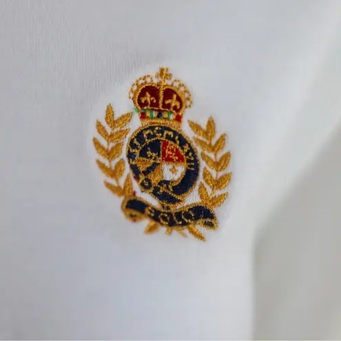 Vintage Polo Ralph Lauren Turtleneck Long Sleeve Shirt Crest Made USA L White Size L