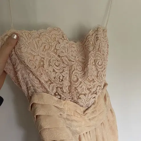 Rina Di Montella silk vtg sz 6 pastel cream prom dress padded shoulder jacket Orange