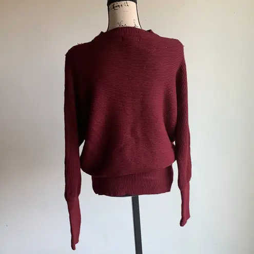 Suzanne Betro Lace Collar Burgundy Sweater Size L/XL NWT