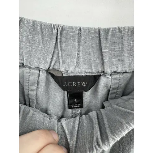 J.‎ Crew Linen Lyocell Tapered Pant Women 6 Silver Casual Beach Summer Lounge