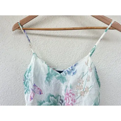 August Silk VTG Y2K Intimates Pastel Floral Silk Slip Dress Fairy Womens Size XS
