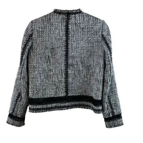 Elie Tahari Liri Black Tweed Cropped Jacket Office to Evening Size Medium