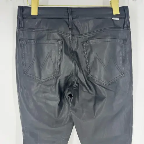 Mother Denim The Muse Pick of the Litter Black Faux Leather Skinny Jeans Size 28