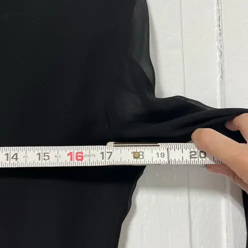 100 % Silk embroidered beaded Feather black long sleeve blouse size