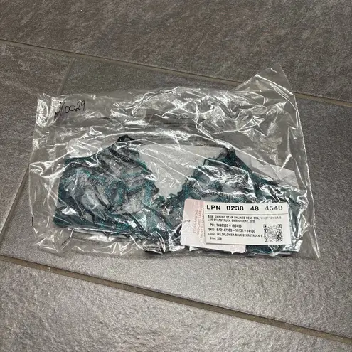 Savage X Fenty Shining Star Embroidered Unlined Demi Bra Wildflower Blue 32B Size undefined