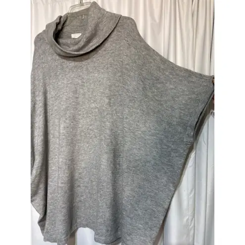 Caslon Women's Gray Cowl Neck Poncho Cape Pullover Sweater Plus Size 0X/1X