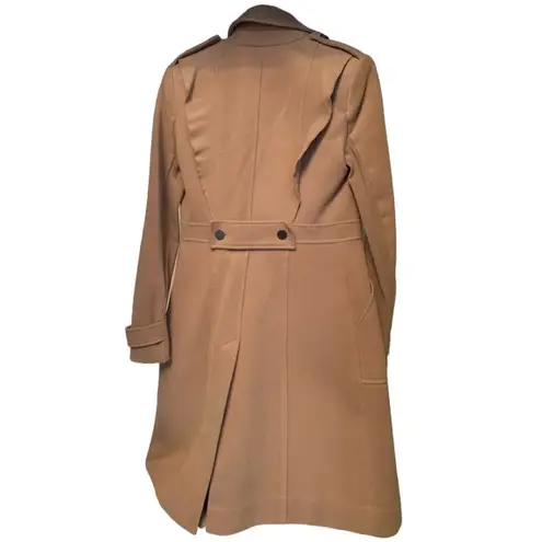 BCBGMAXAZRIA  Women’s Fayette Ruffle Dress Trench Coat Size M