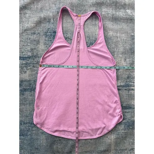 Lululemon  Micro Stripe Pink 105 F Singlet Racerback Tank Top Size 8