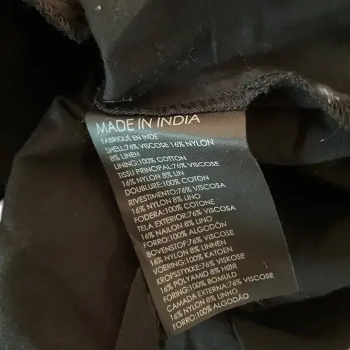 Club Monaco Black Pom-Pom Boho Dress M coverup Beach vacation resort linen blend