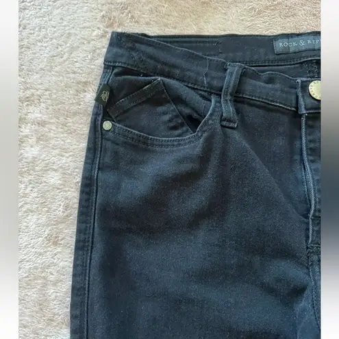 Rock & Republic Rock‎ & Republic Women's Kendall Straight Leg Black Denim Jeans Size 10