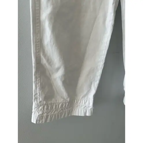 Caribbean Joe Pants Women's 6 White Capri Coastal Cotton Lightweight Beachy