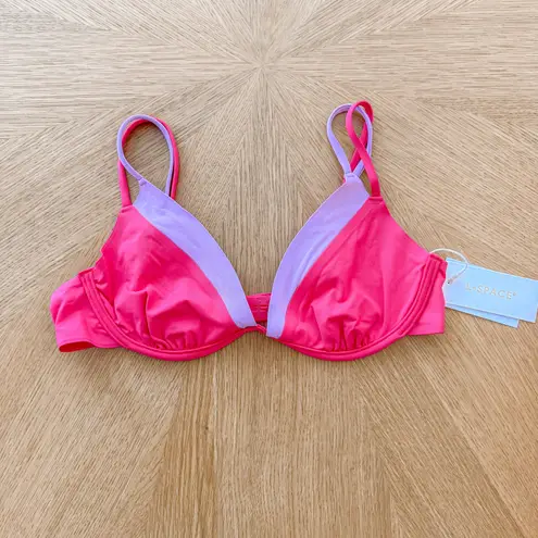 Lā Space Bikini Top Womens Medium Pink Fused Zendaya Color Block Barbiecore NWT