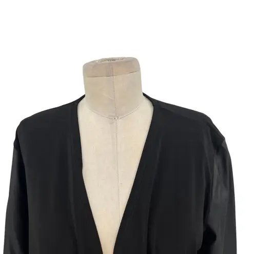 Clara Sunwoo Liquid Leather Sleeve Drape Cardigan Black Size Large *flawed