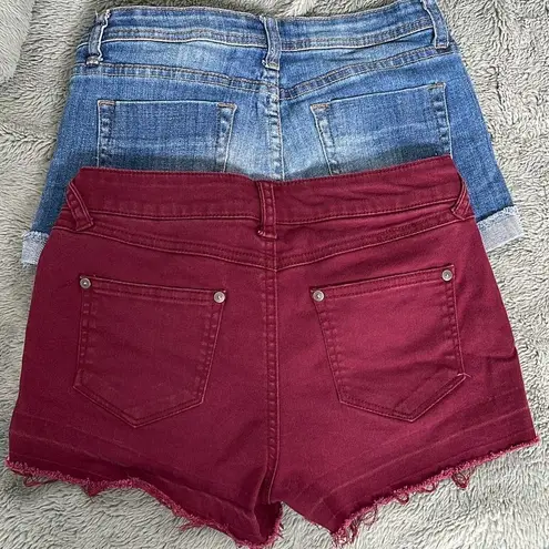 Harper/I Love H81 Short Bundle Size 27. Maroon and Blue Denim Blue