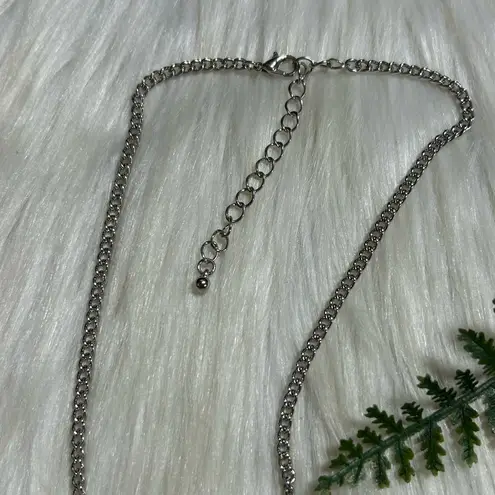 Bridal prom faceted rhinestones faux pearl statement Necklace Silver