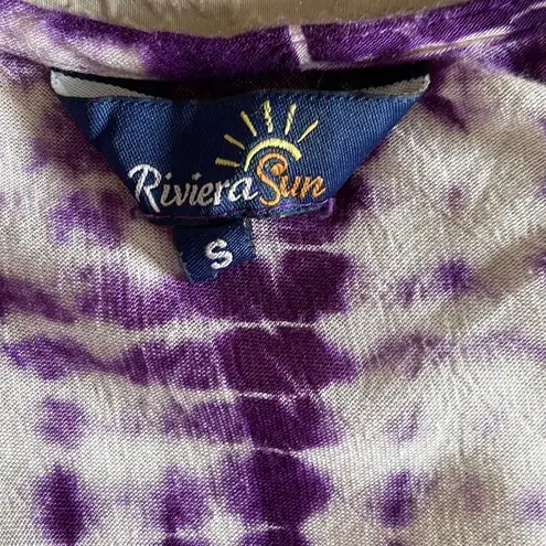 Riviera Sun Womens Sleeveless Dress Floral Embroidered Sequins Boho Purple Small