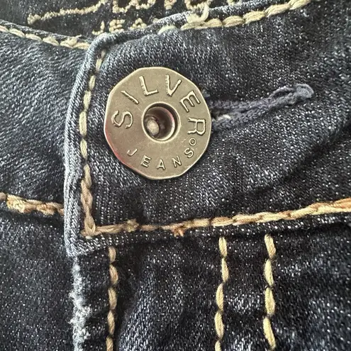 Silver Jeans Women's McKenzie Capri Jeans Sz W29 Distressed Stretch Low Rise Y2K