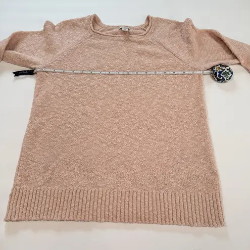 LL Bean Pink Peach Midweight Cotton Slub Rollneck Pullover Sweater SMALL