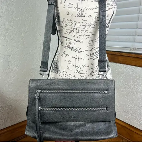 Treasure & Bond Gunmetal Distressed Leather Crossbody Bag