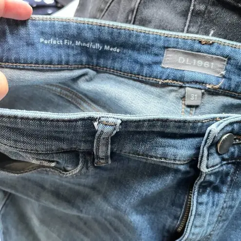 DL1961 Mara Ankle High Rise Instasculpt Straight Alva Womens 31 Distressed